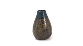Deep Turquoise Rimmed Vase