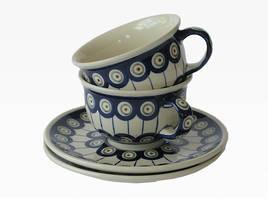 S/2 Cup and Saucer Peacock Range