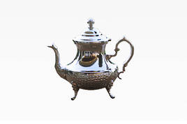 Large White Metal Teapot