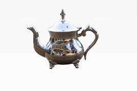 Medium White Metal Teapot