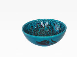 Medium Blue Turkish Bowl - Tree of Life