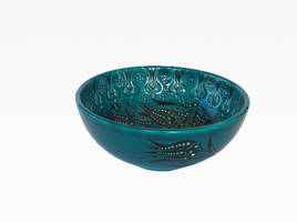 Medium Jade Green Turkish Bowl - Tulip Garden